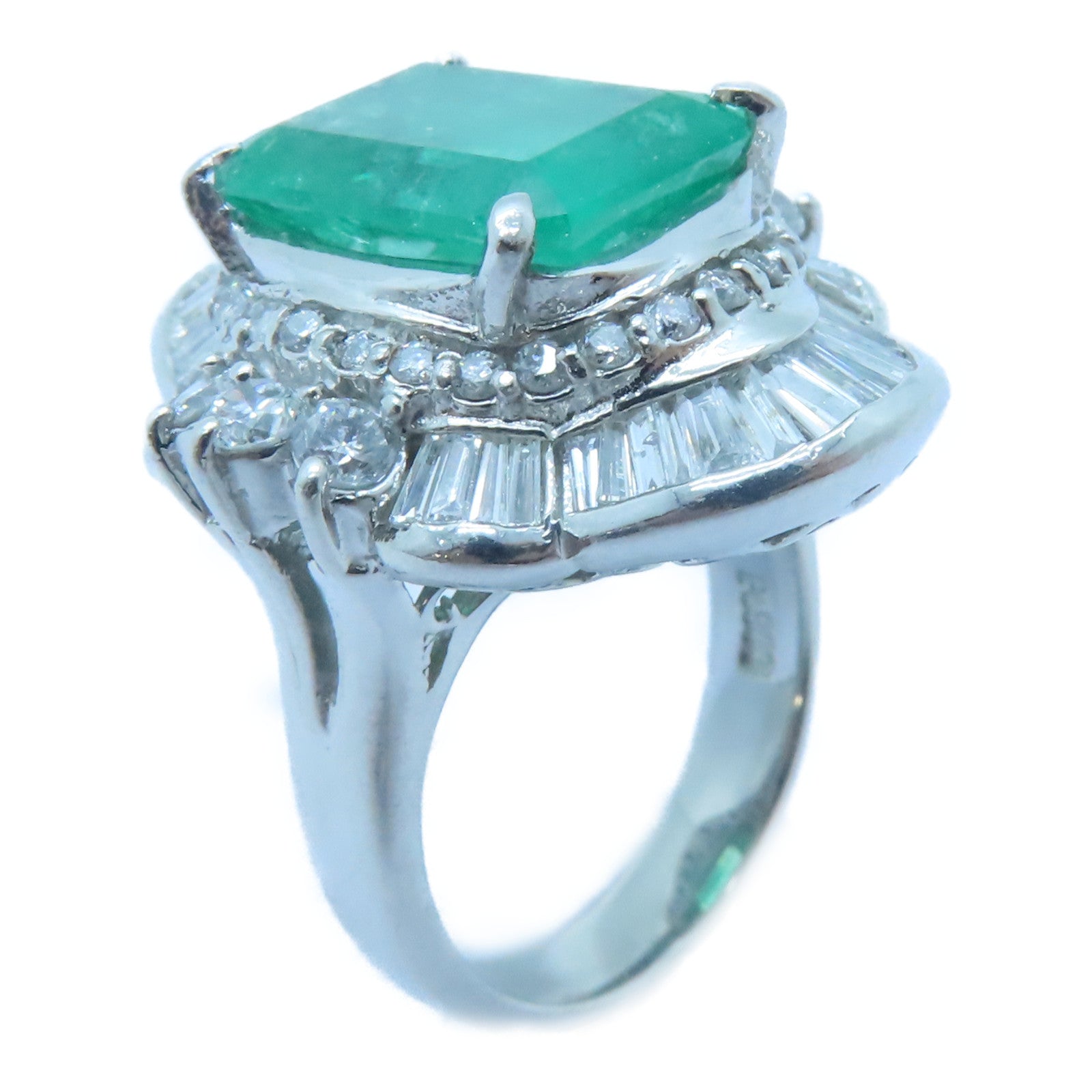 JEWELRY PT900鉑金Emerald Diamond Ring 5.63ct綠寶石/2.08ct鑽石戒指US#6 – Brand Off  Hong Kong Online Store