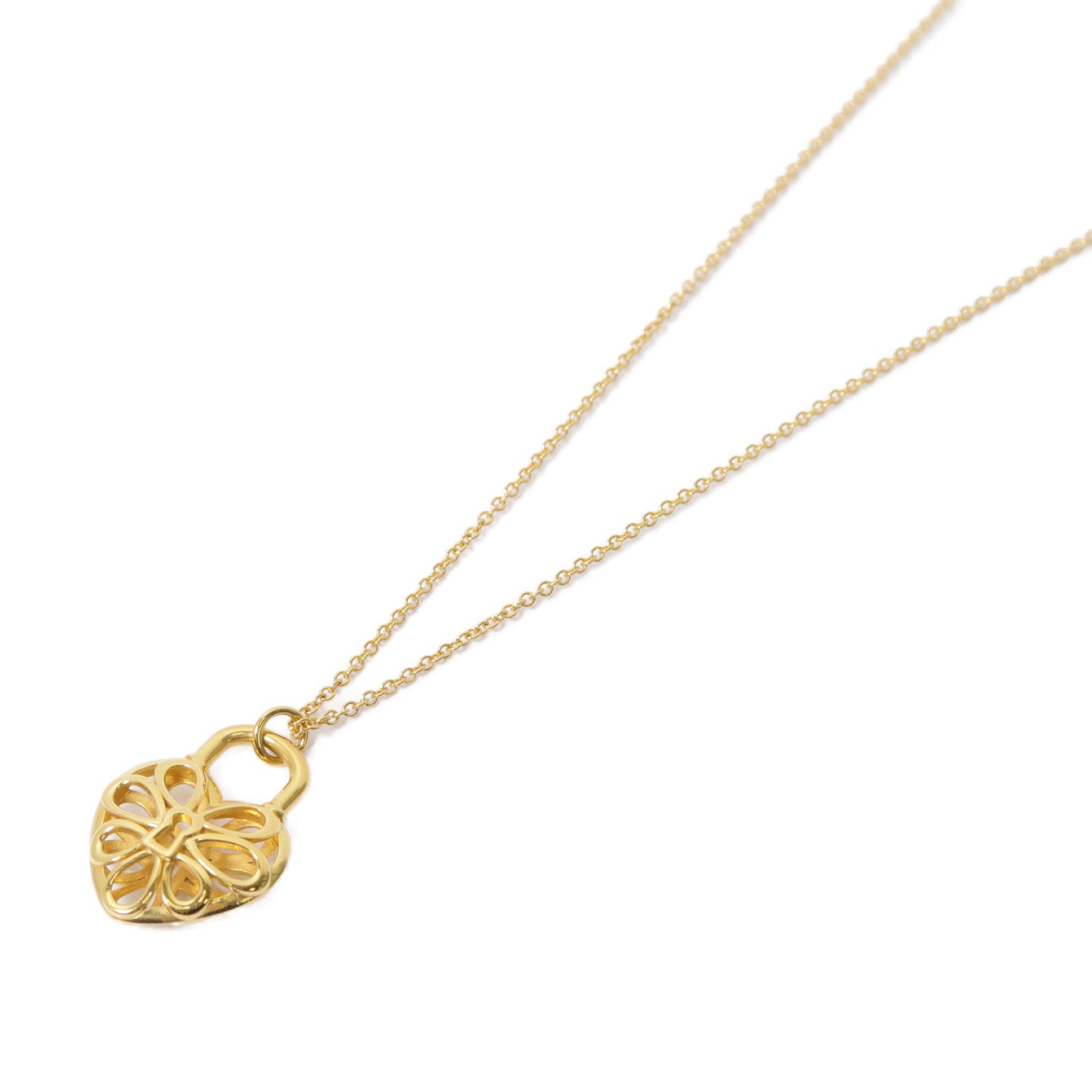 TIFFANY＆CO 18K黃金HeartLock Necklace項鍊