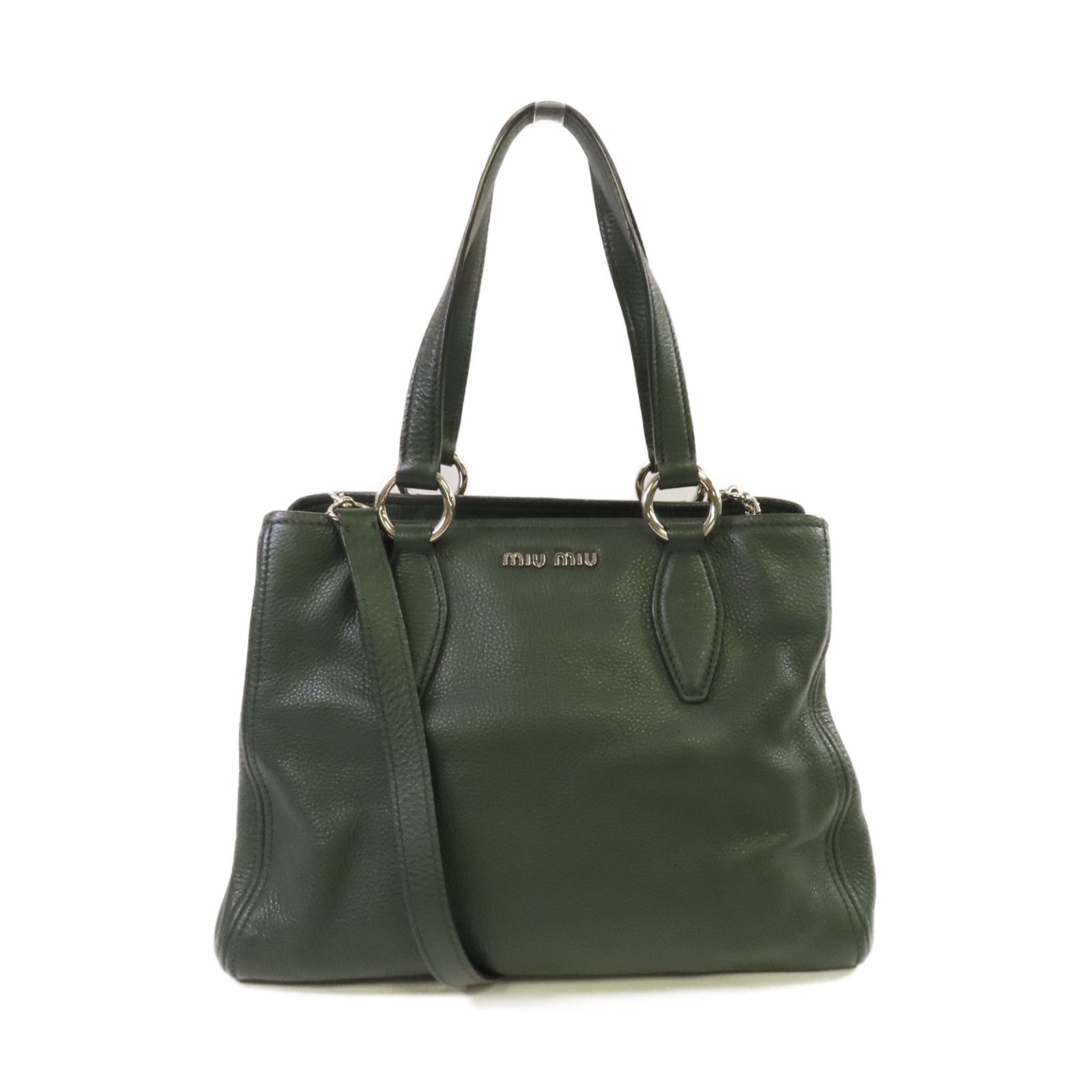 Miu miu leather tote bag on sale