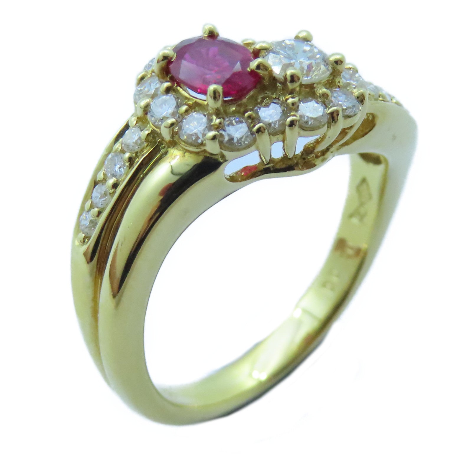 JEWELRY 18K黃金Ruby Ring 0.36ct紅寶石/0.70ct鑽石戒指US#6 – Brand