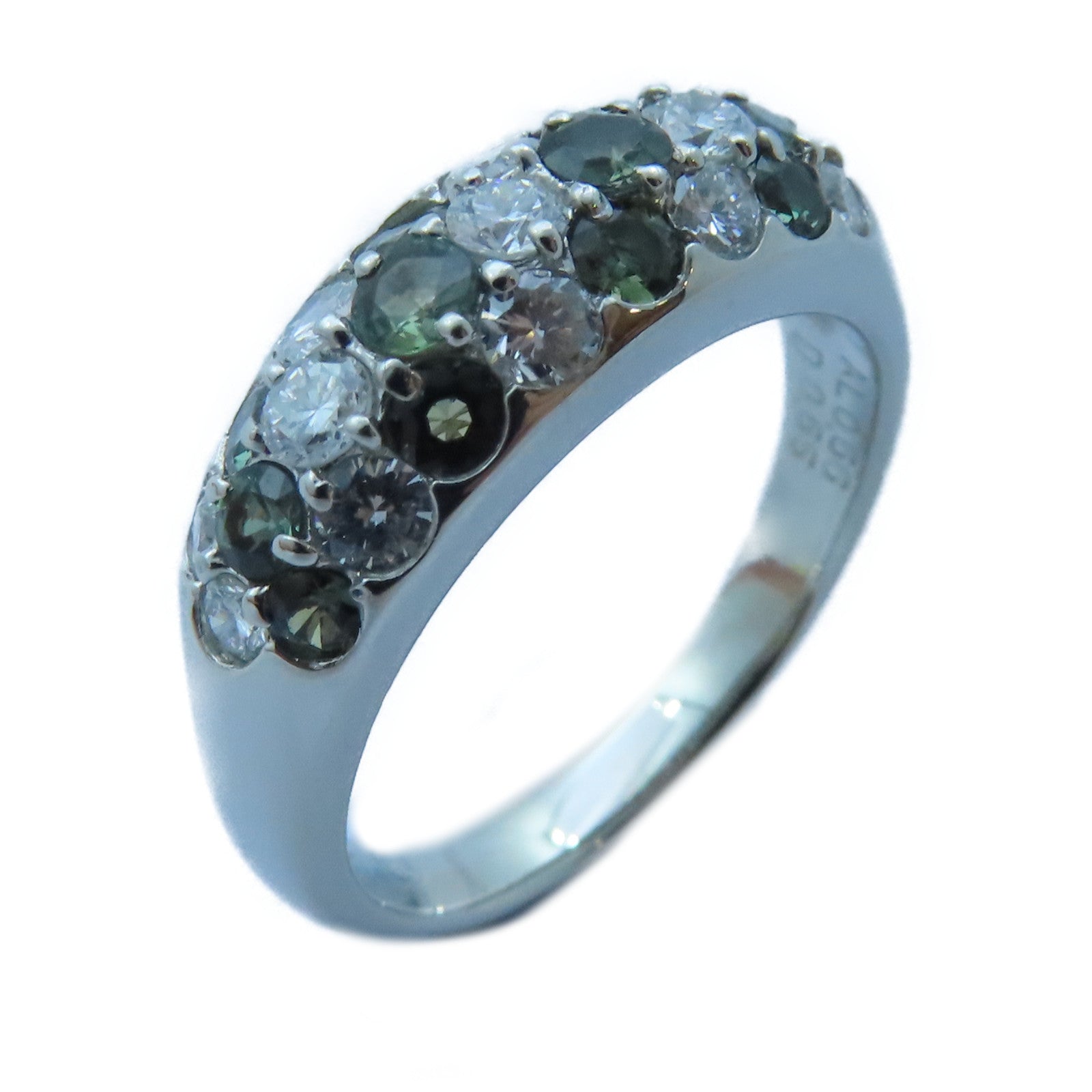 JEWELRY PT900白金Alexandrite/Diamond Ring0.66ct紫翠玉/0.65ct鑽石戒指US#7.25