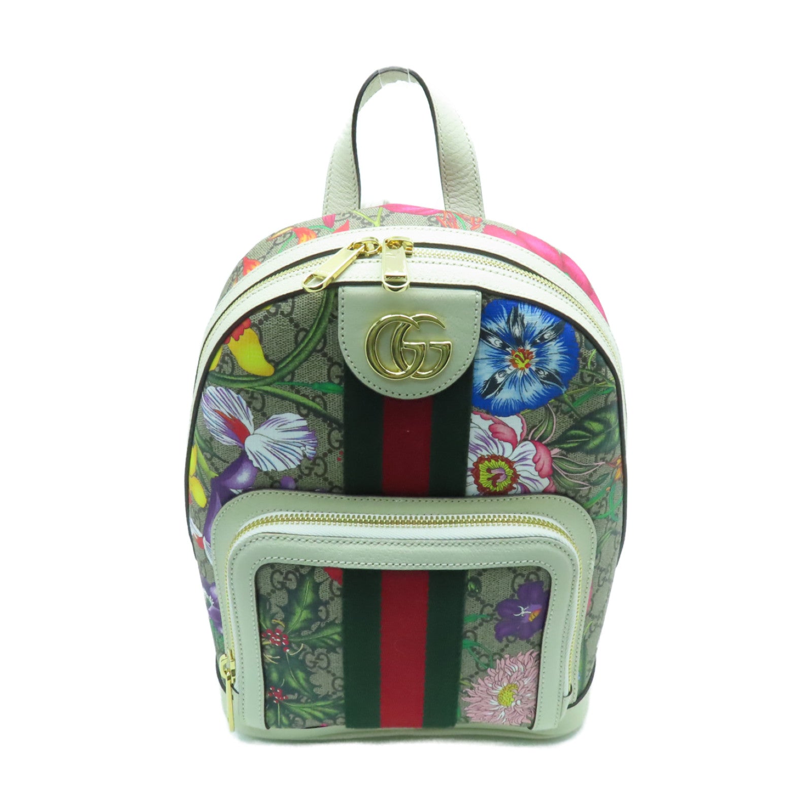 GUCCI 涂层帆布Ophidia GG Backpack银扣背包米色/白色– Brand Off Hong