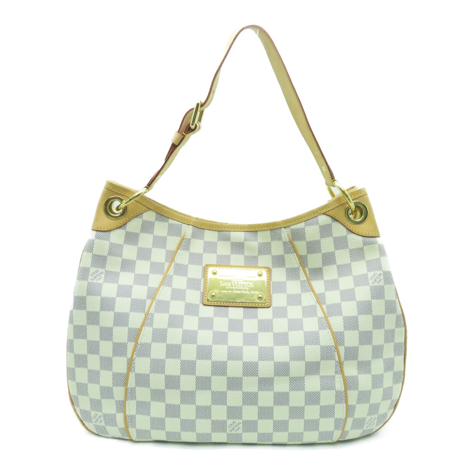 LOUIS VUITTON Naviglio Damier Azur shoulder bag PVC leather white