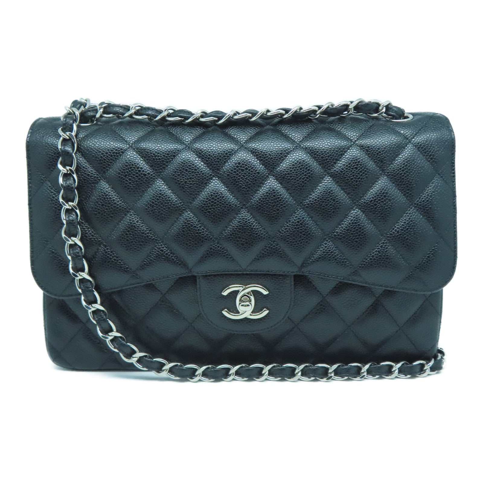 CHANEL Lingge cowhide leather Chain Shoulder Bag silver buckle