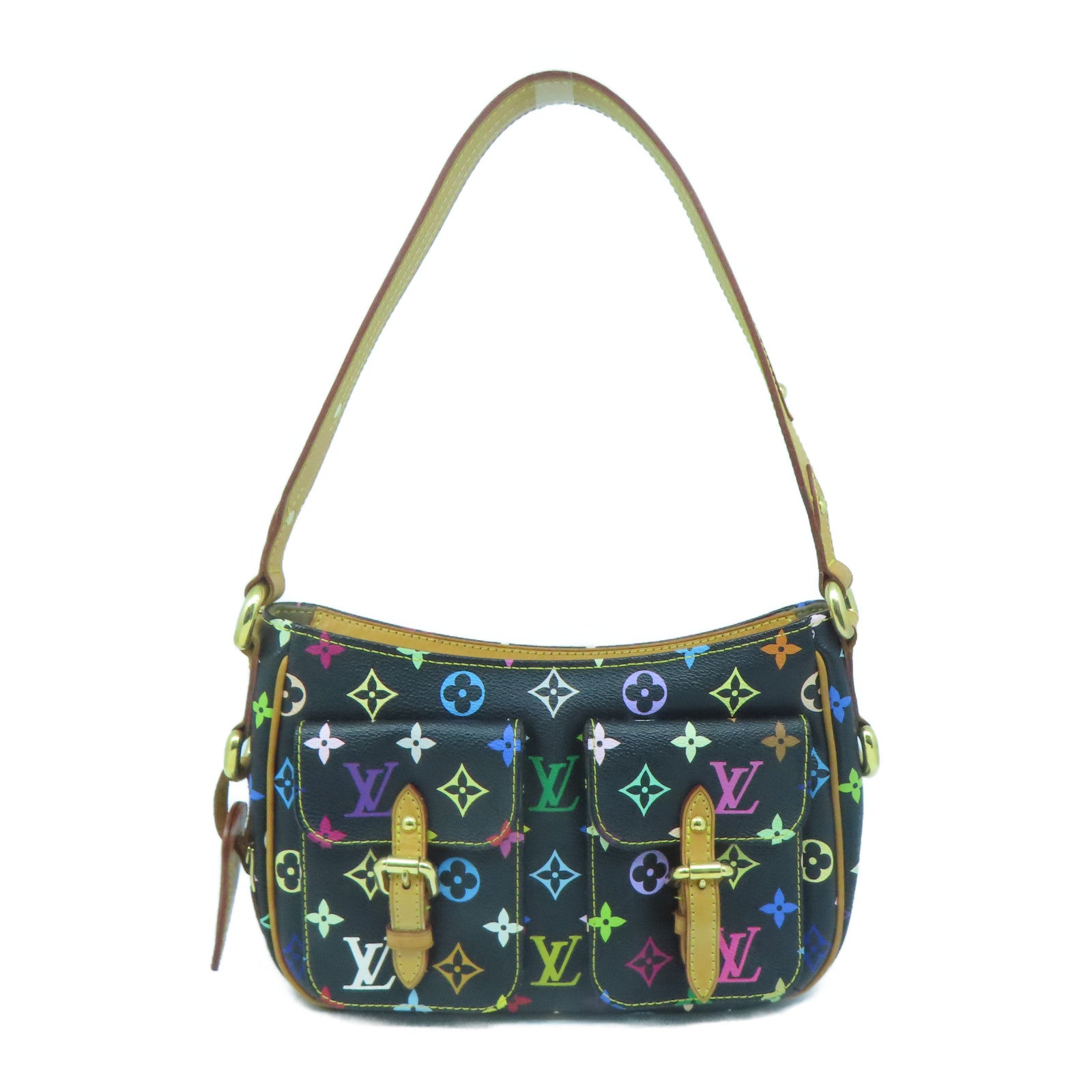 LOUIS VUITTON Monogram Multicolore Lodge PM金扣肩背袋黑色/彩色