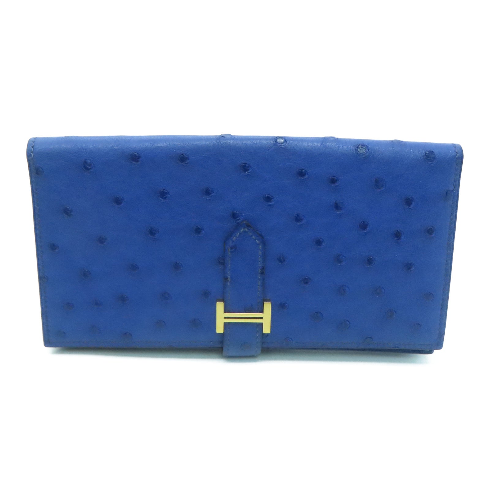 Luxe Maison - Bnib Hermes Compact Wallet bleuet ostrich
