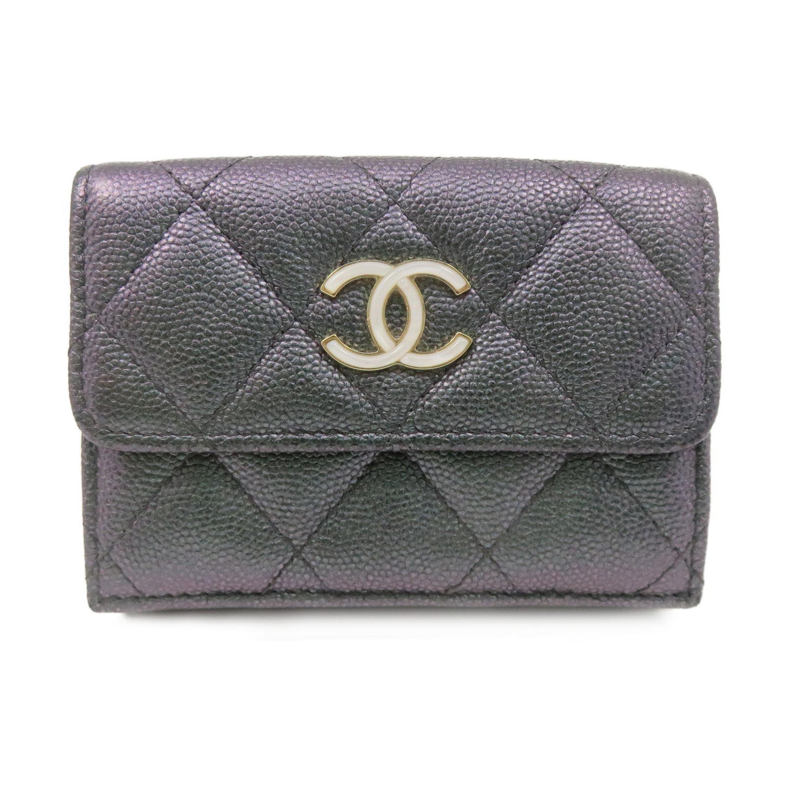 Chanel short hot sale wallet caviar