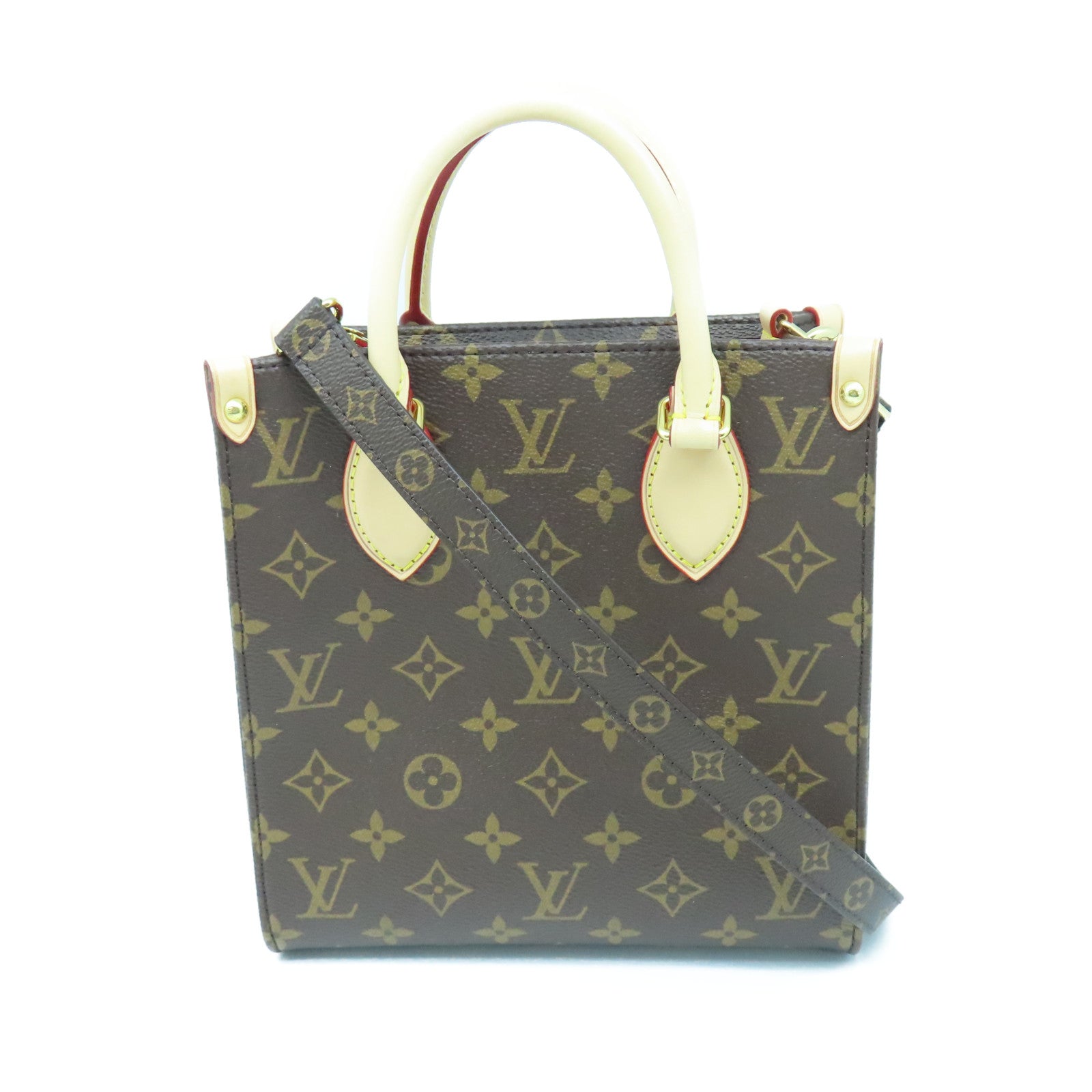 Louis Vuitton Brown Monogram Coated Canvas Sac Plat BB Gold