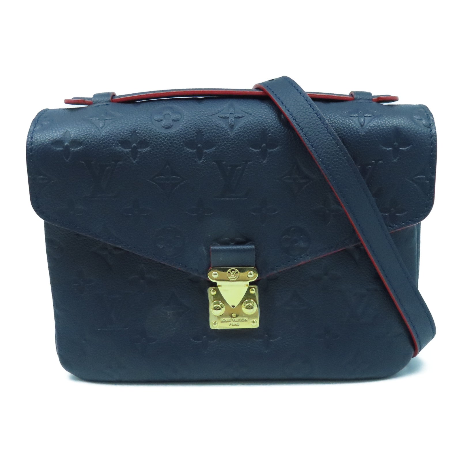 LOUIS VUITTON Mono-Empreinte Pochette Metis Gold Buckle Shoulder Bag Blue