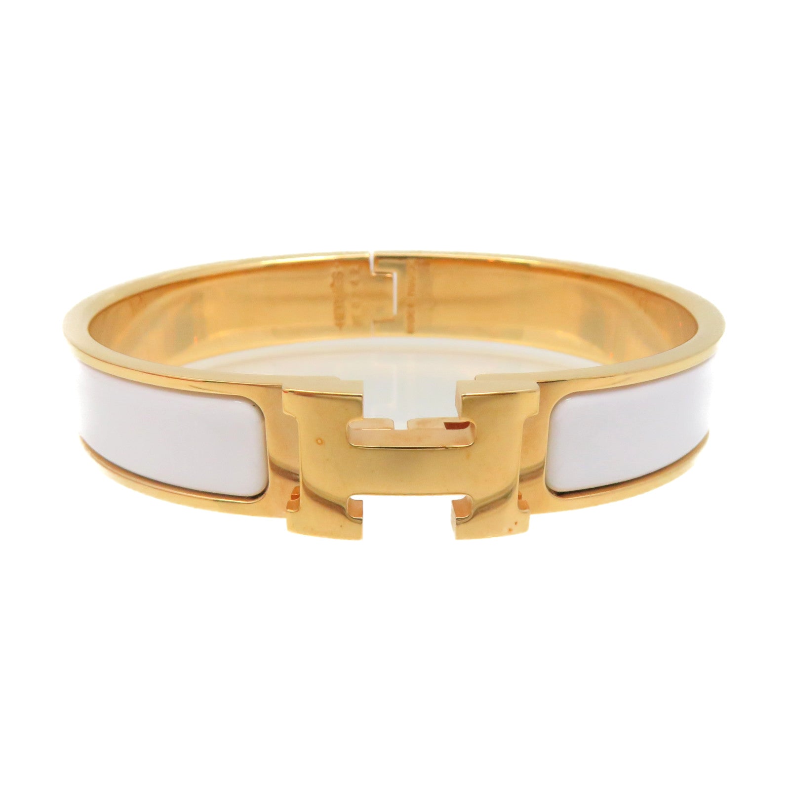 HERMES Metal/Ceramic Clic-Clac H Bracelet Gold Buckle Bracelet Gold/Wh –  Brand Off Hong Kong Online Store