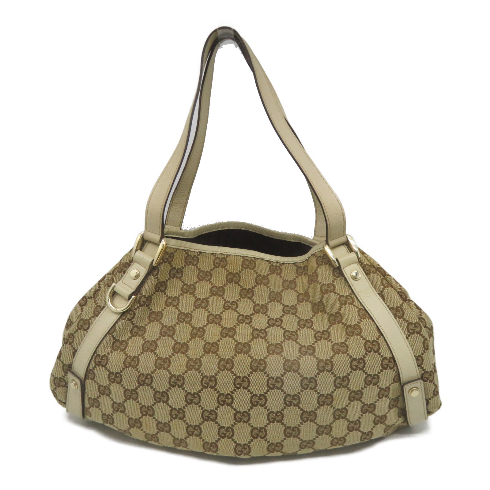 GUCCI Sharp Discount Canvas Shoulder Bag Gold Buckle Shoulder