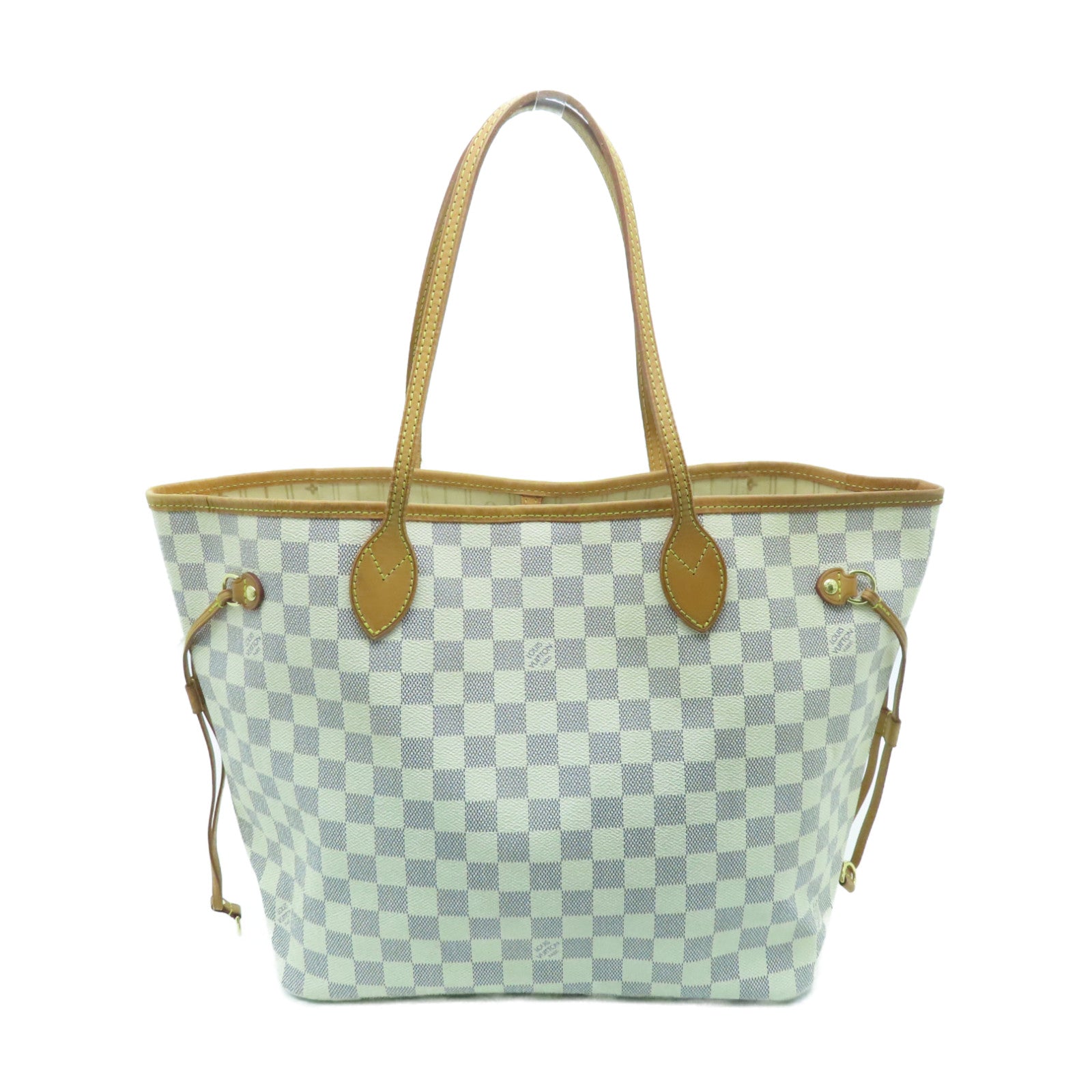 LOUIS VUITTON Damier Azur Neverfull MM Gold Buckle Handle Bag White – Brand  Off Hong Kong Online Store