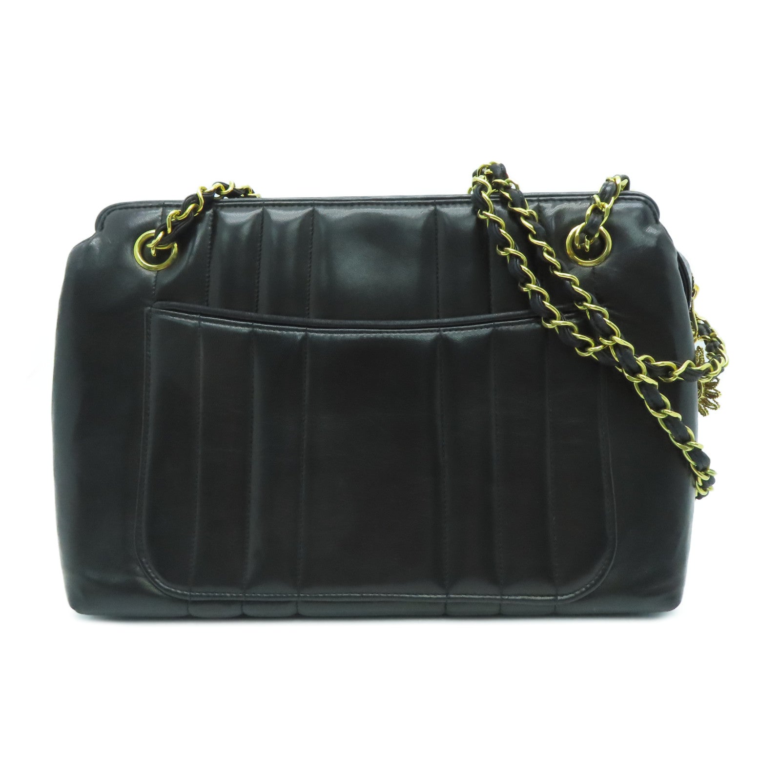 CHANEL sheepskin leather Chain Shoulder chain shoulder bag black