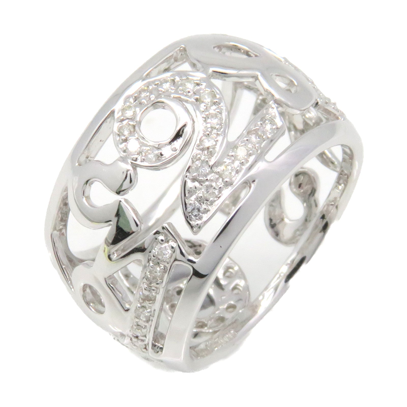 FRANCK MULLER 18K White Gold Diamond Crazy Hours Diamond Ring Ring US 7