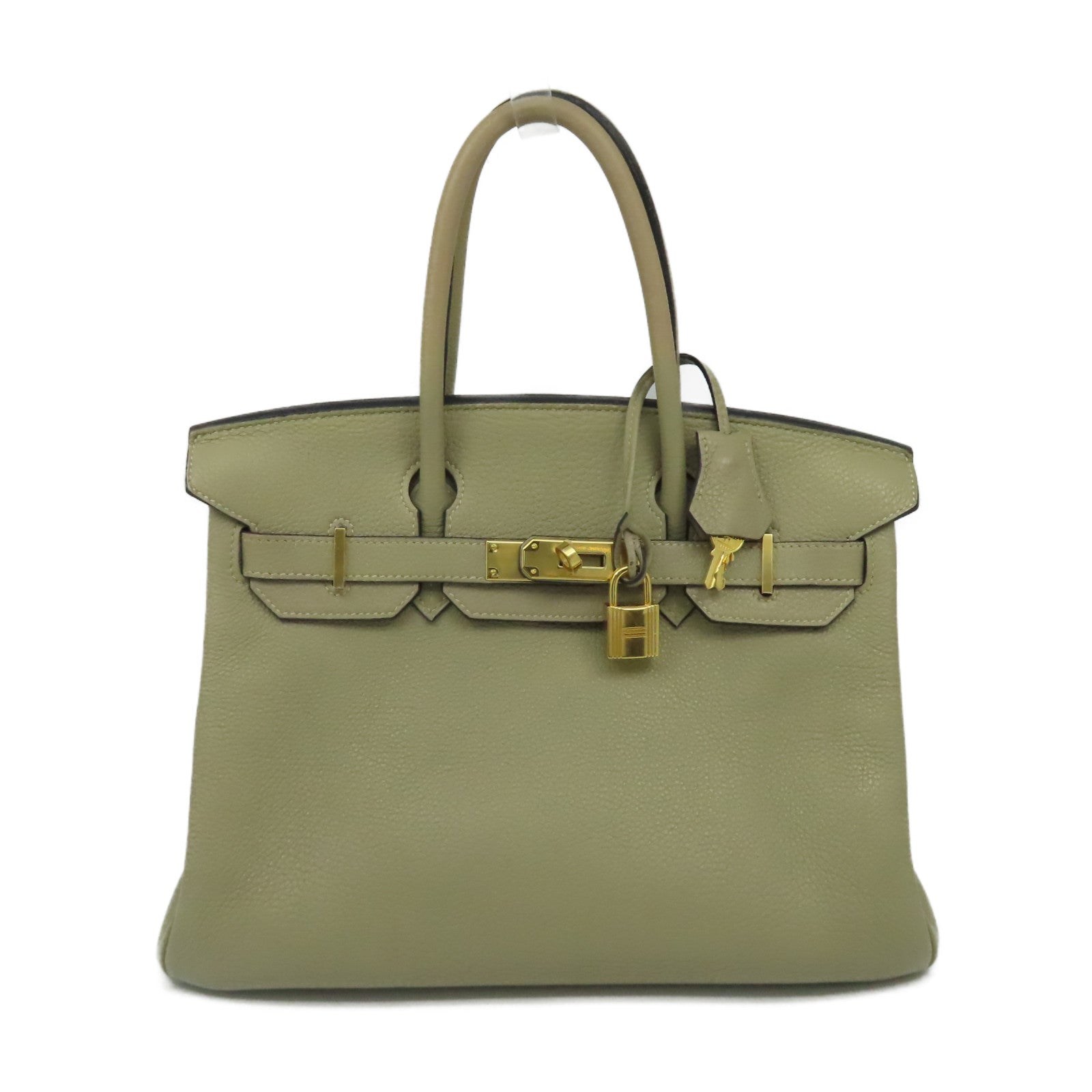 HERMES Togo皮革Birkin 30 Hand Bag金扣手挽袋Gris Tourterelle斑鸠灰色