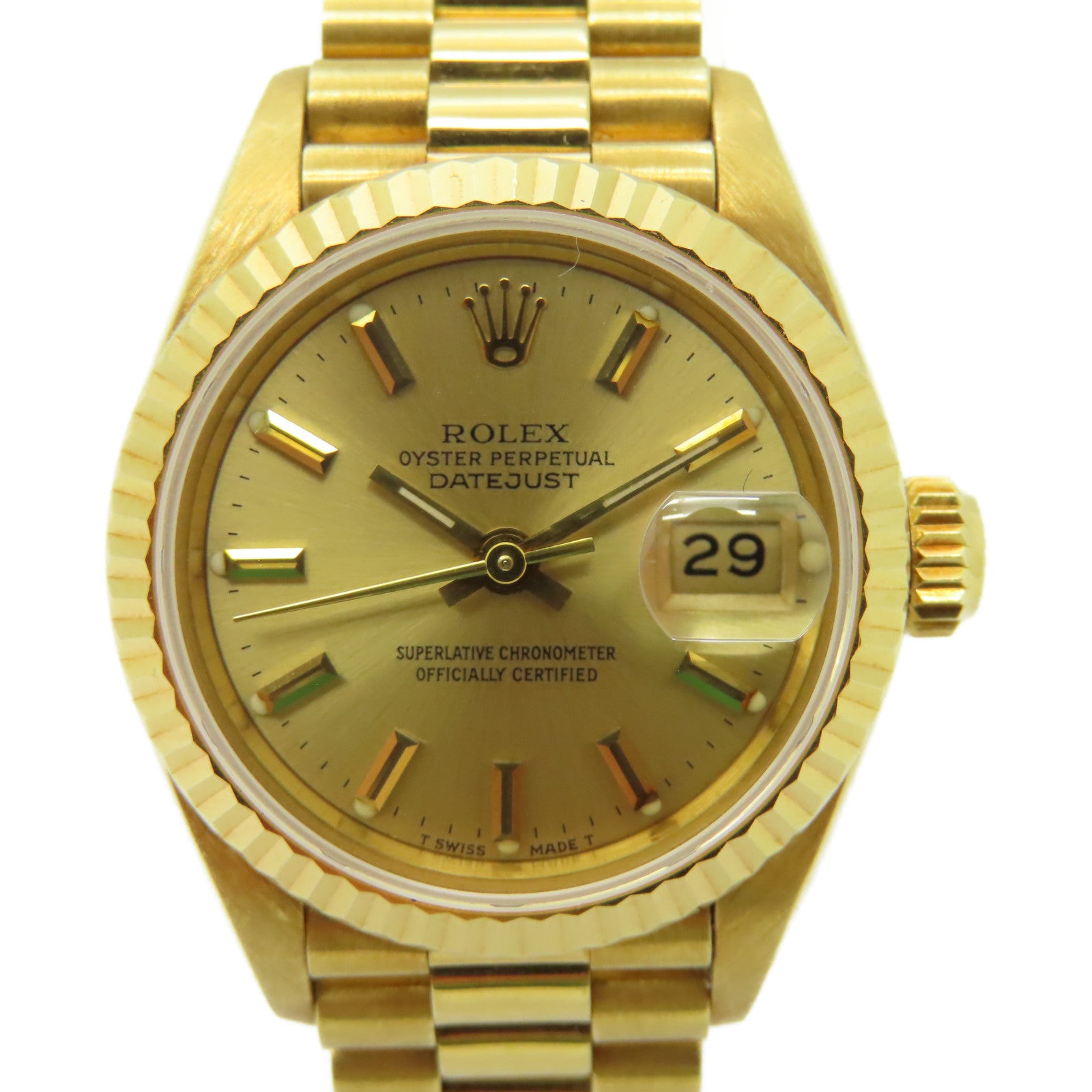 ROLEX Datejust 18K黄金手表自动机芯金色– Brand Off Hong Kong Online