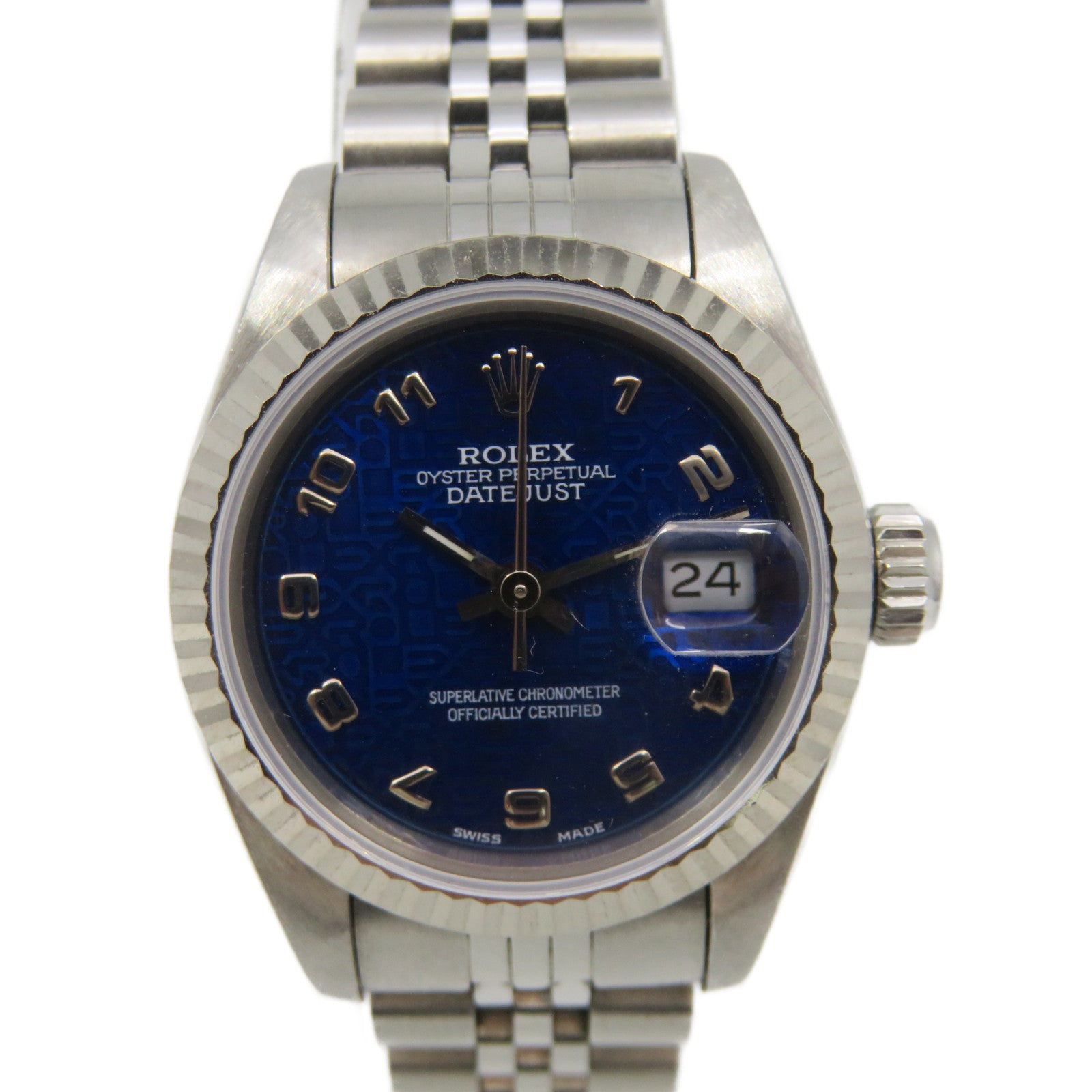 ROLEX Sharp Discount Datejust 18K Platinum Stainless Steel Watch