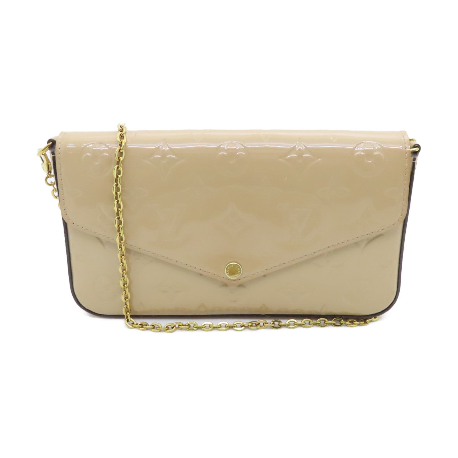 Louis Vuitton Felicie Pochette Beige in Coated Canvas with Gold