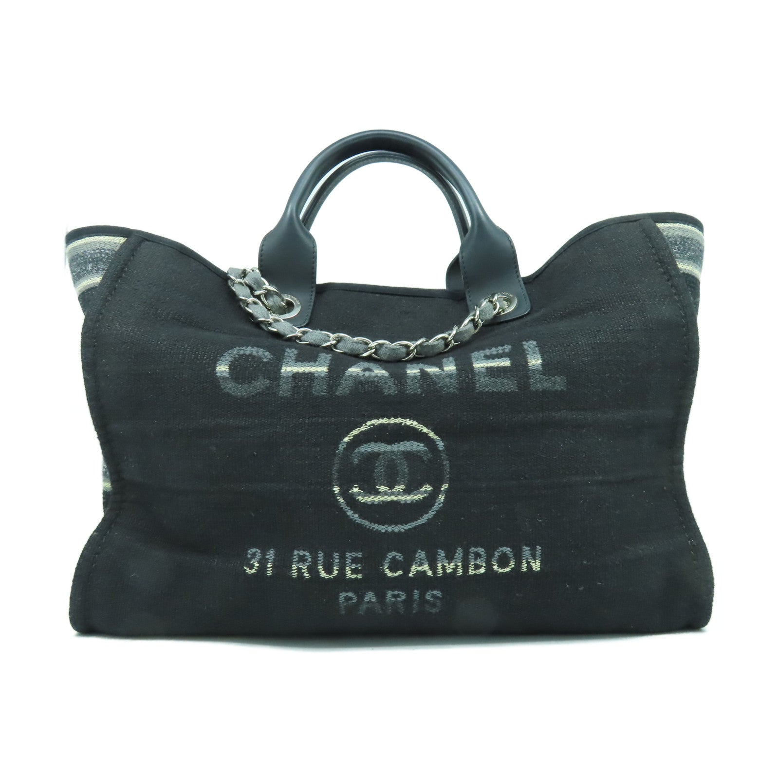 Chanel canvas outlet tote black