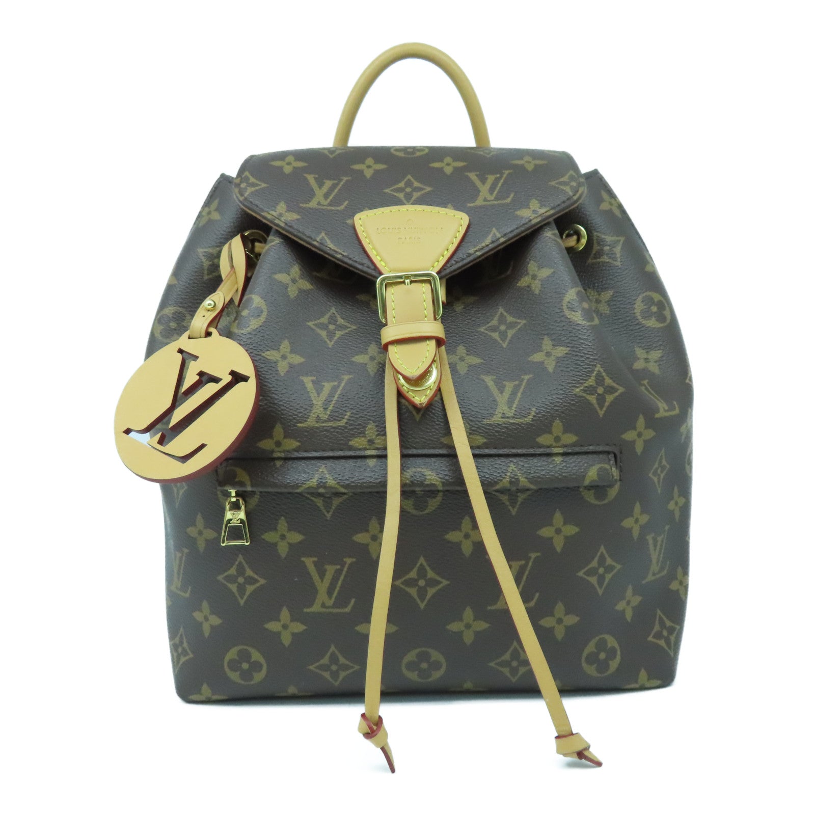 LOUIS VUITTON Monogram Plam Springs PM Backpack Brown with Gold Buckle