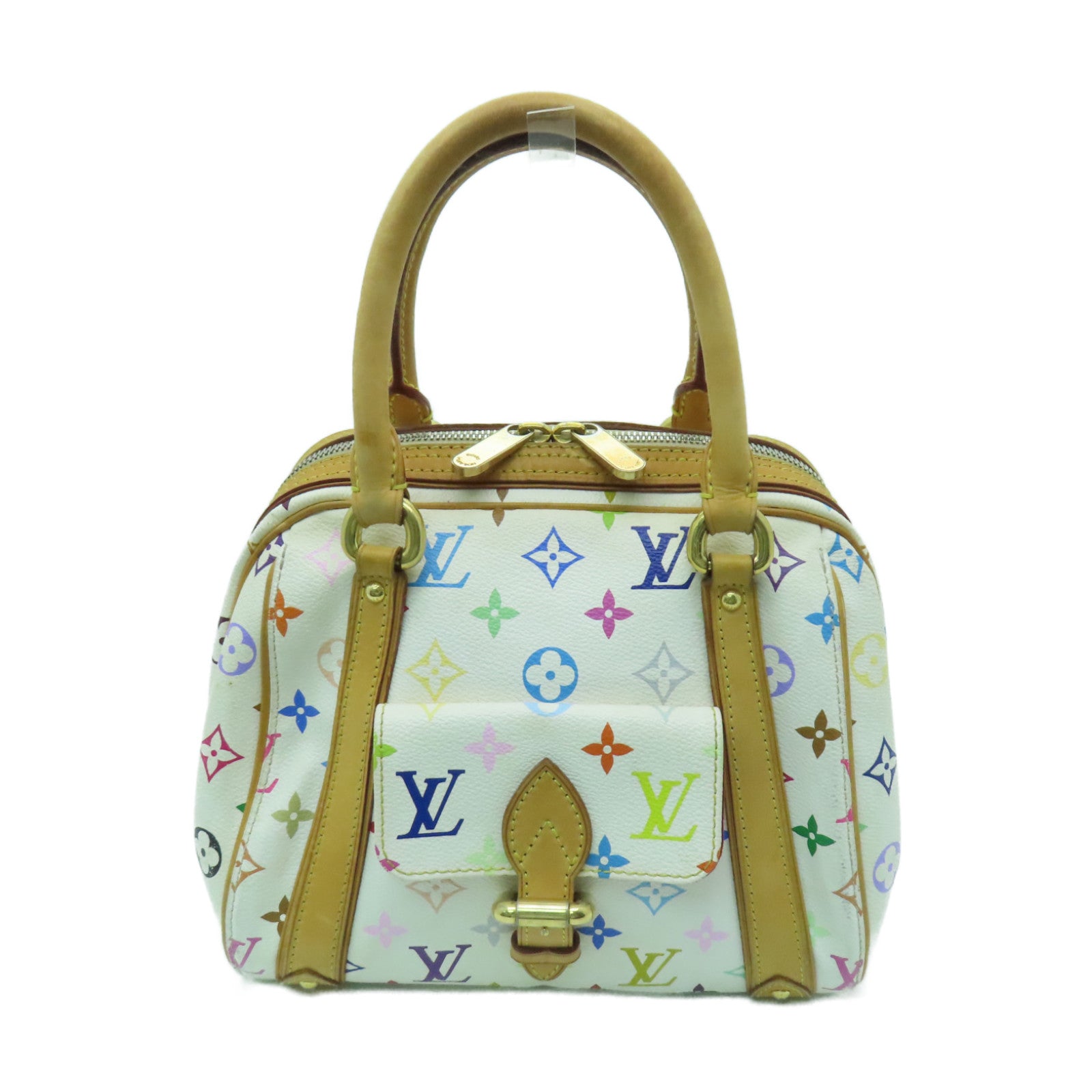 LOUIS VUITTON Priscilla White Multicolor Monogram HandBag M40096