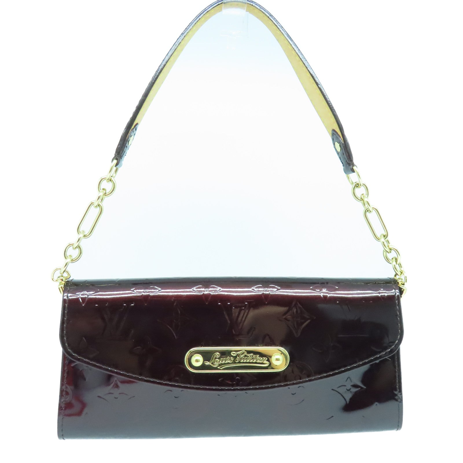 Louis Vuitton Sunset Boulevard handbag in burgundy monogram patent