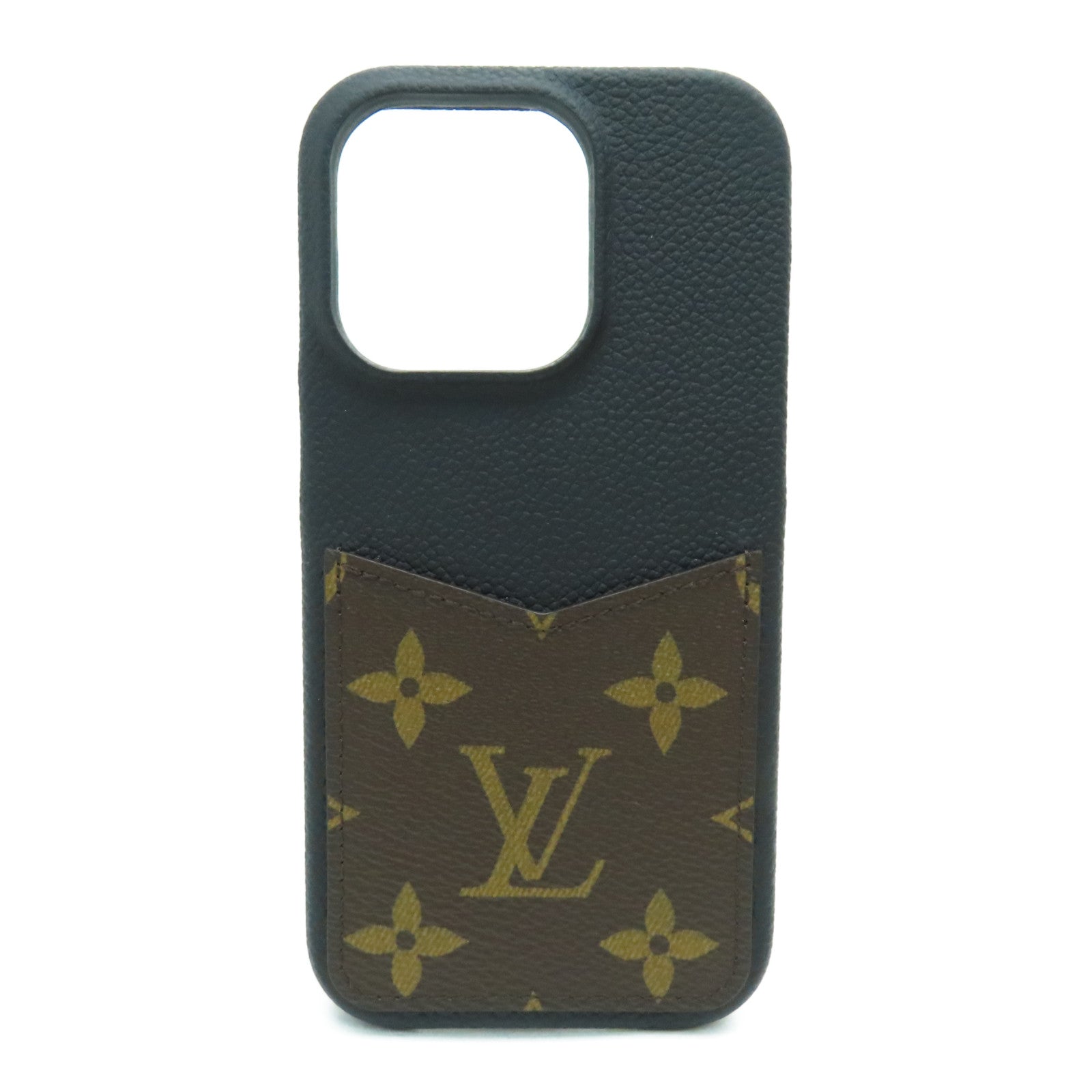 LOUIS VUITTON Monogram iPhone 14 Pro Phone Case Brown Black