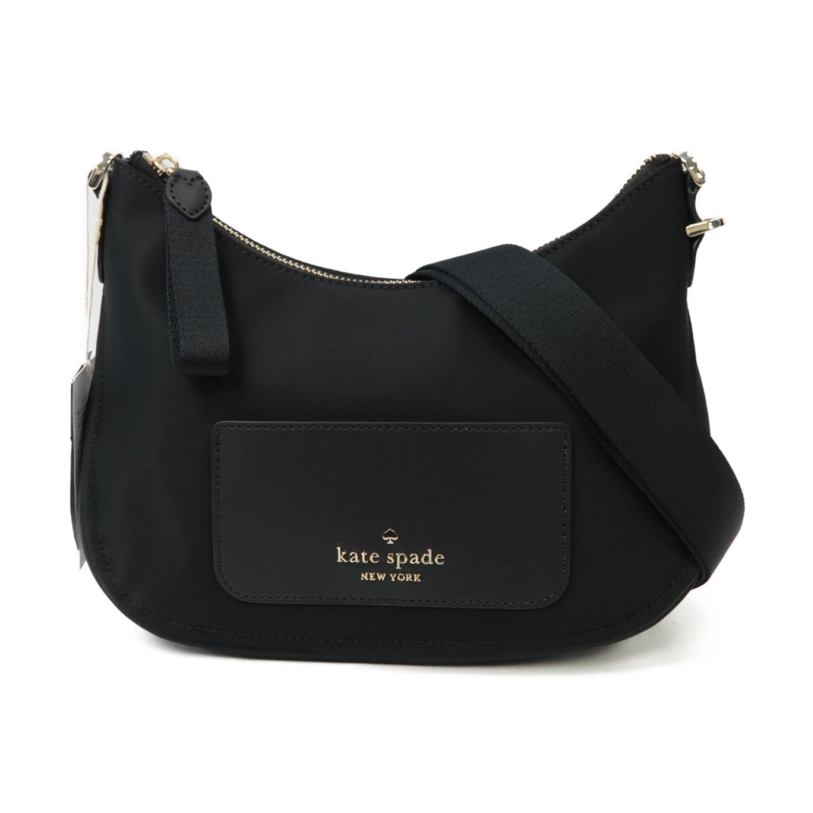 Kate Spade 尼龍Chelsea Ksnyl Crossbody Bag金扣肩背袋黒色– Brand