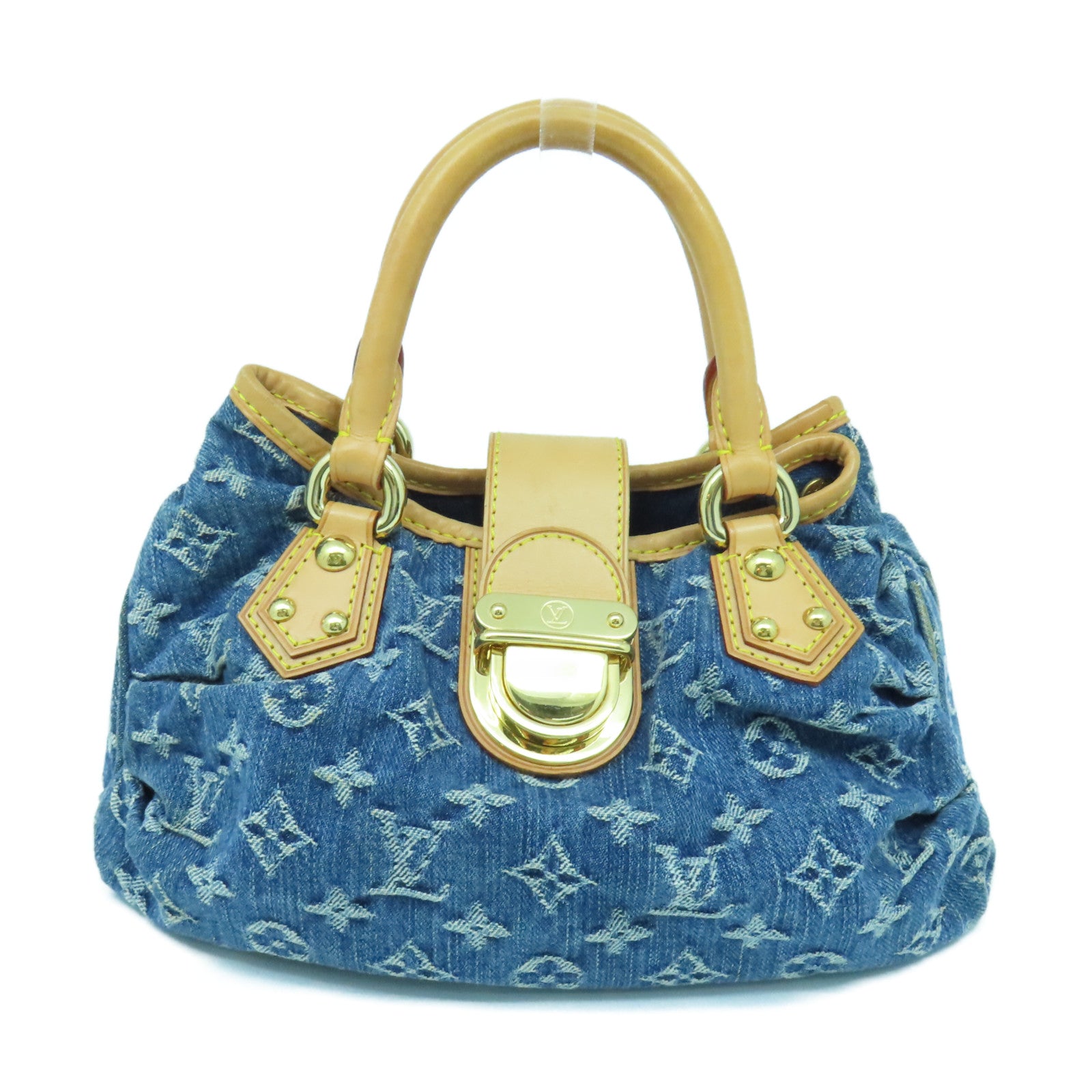 LOUIS VUITTON Monogram Denim Pleaty Gold Buckle Hand Bag Blue – Brand Off  Hong Kong Online Store