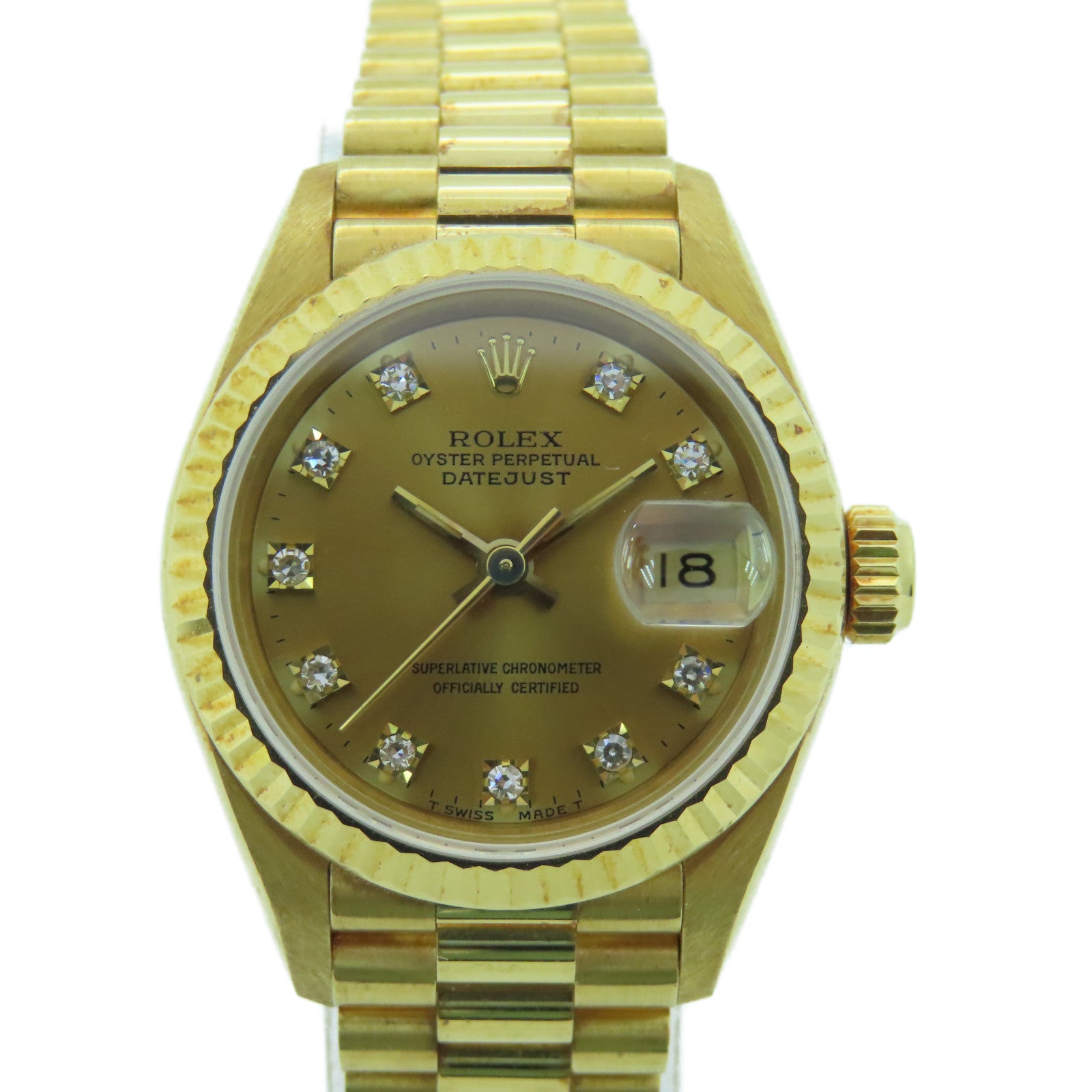 Rolex oyster perpetual datejust 18k yellow gold on sale & stainless steel watch