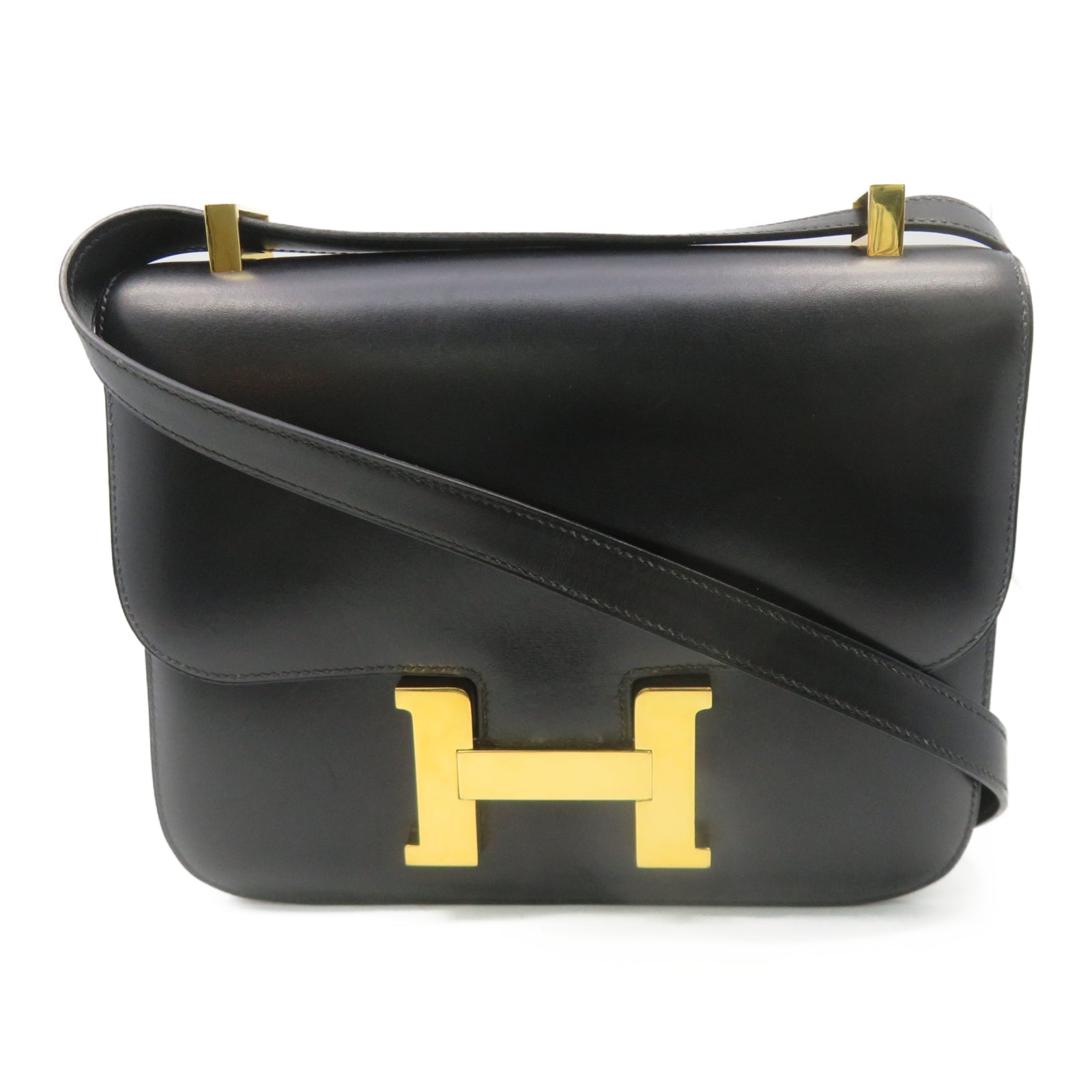 HERMES 【激減優惠】Box Calf皮革Constance 24金扣肩背袋黑色– Brand 