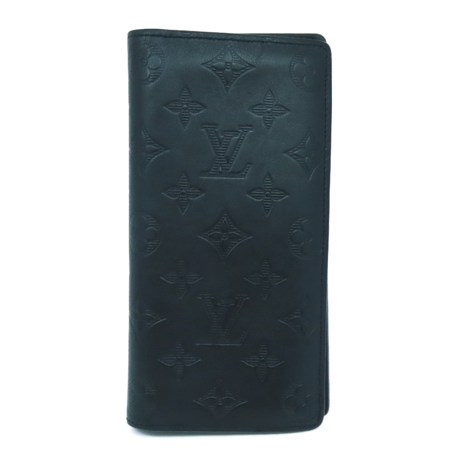 LOUIS VUITTON Monogram Brazza Long Wallet leather long wallet black