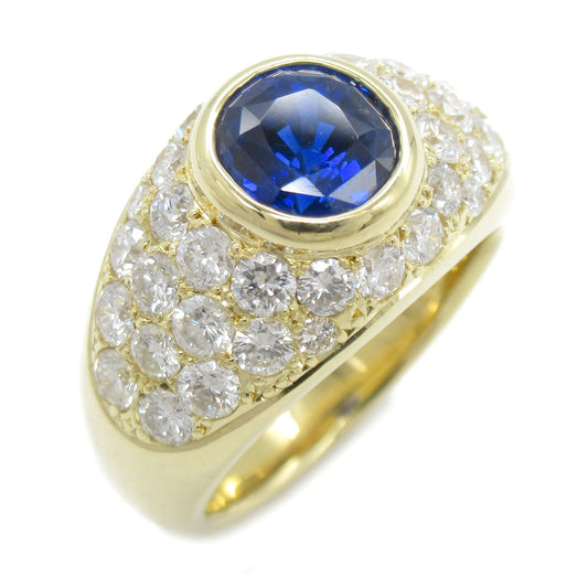 JEWELRY 【激減優惠】18K黃金Sapphire Diamond Ring 1.96ct藍寶石/1.85ct鑽石戒指US#5.75