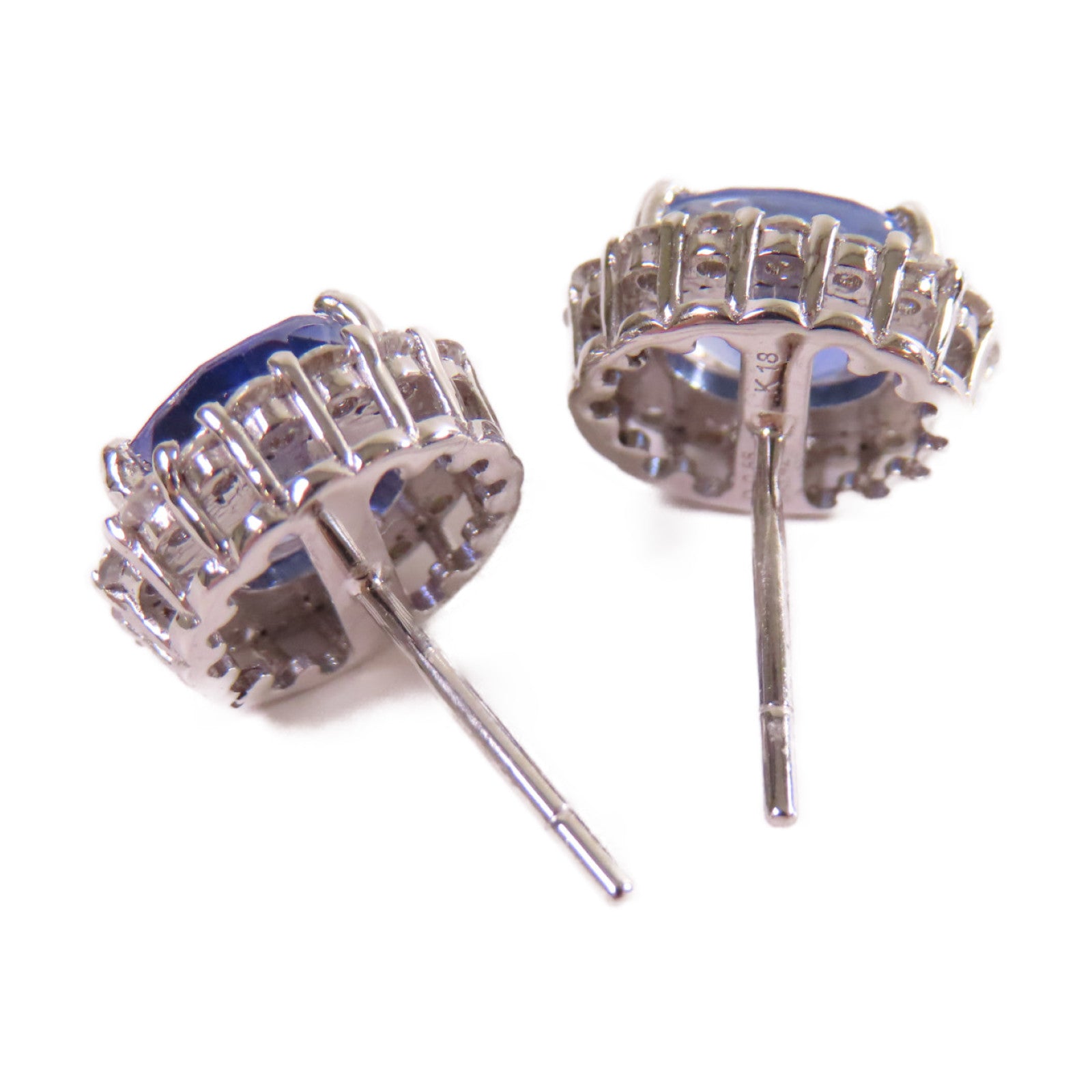 JEWELRY 18K白金/3.42ct藍寶石/0.66ct鑽石Sapphire Earrings耳環 