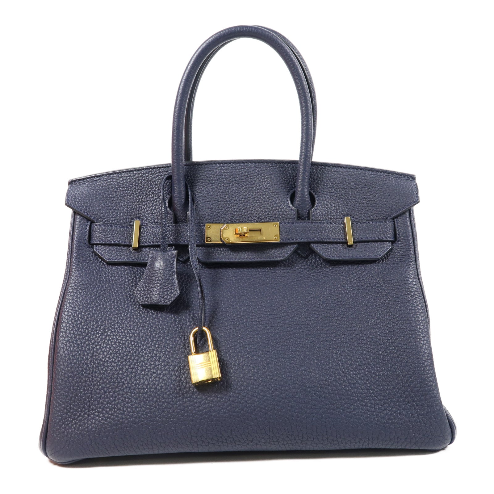 HERMES Togo皮革Birkin 30金扣手挽袋Bleu Nuit深藍色