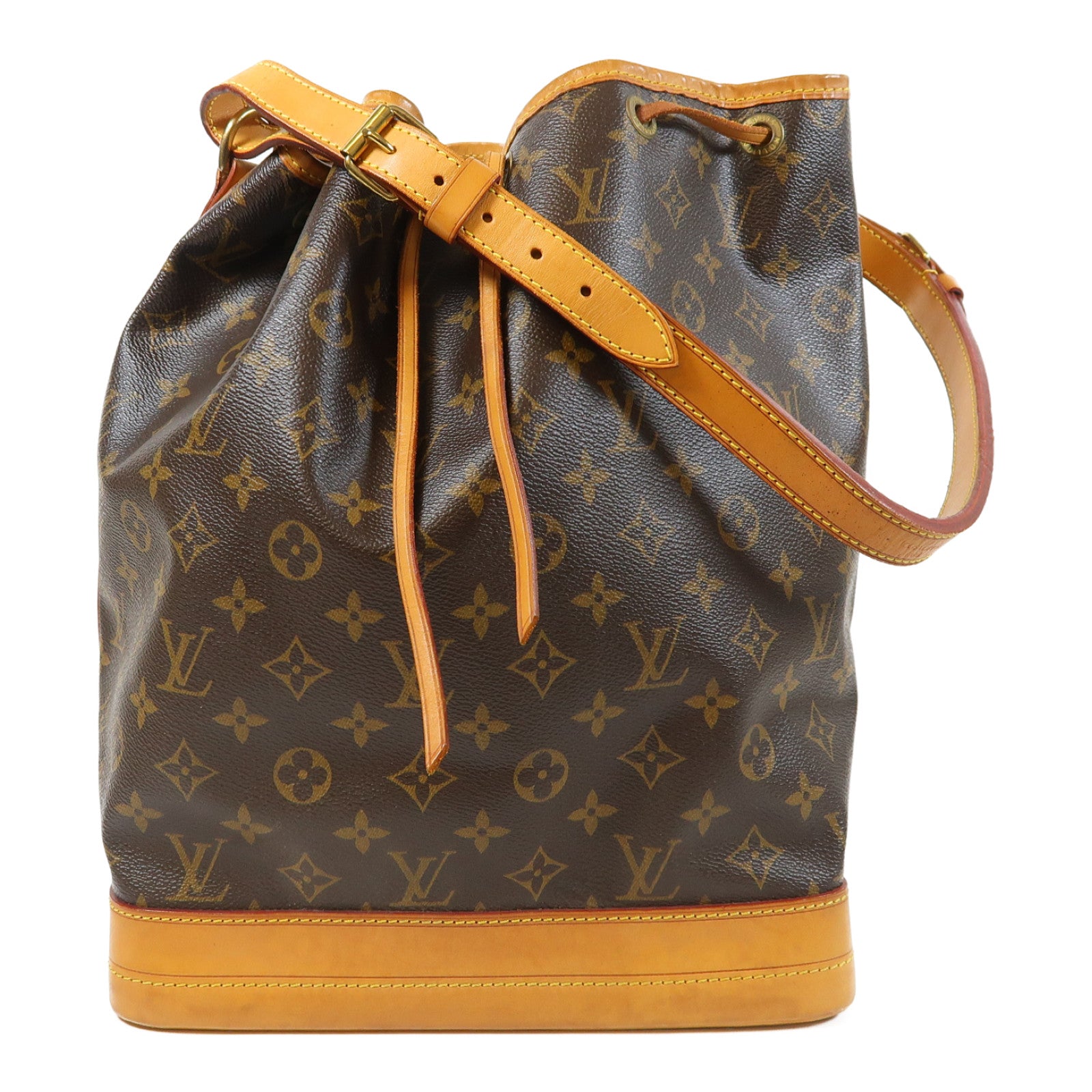 LOUIS VUITTON Monogram Noe Bucket Bag金扣肩背袋棕色