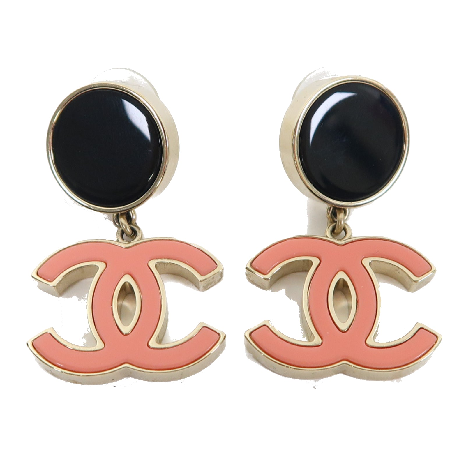 CHANEL 金屬Earrings耳環金色/粉紅色/黑色