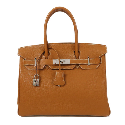 HERMES Togo皮革Birkin 30金扣手挽袋經典駝色