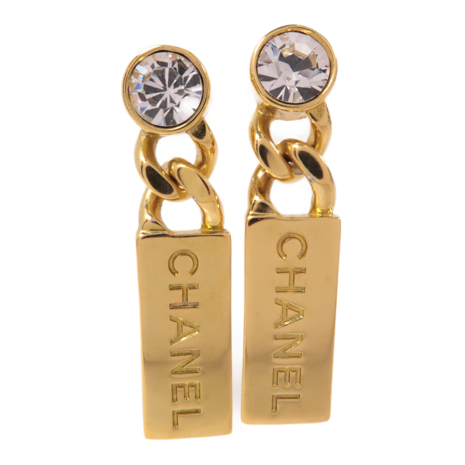 CHANEL PVC/金屬Earrings耳環金色/透明