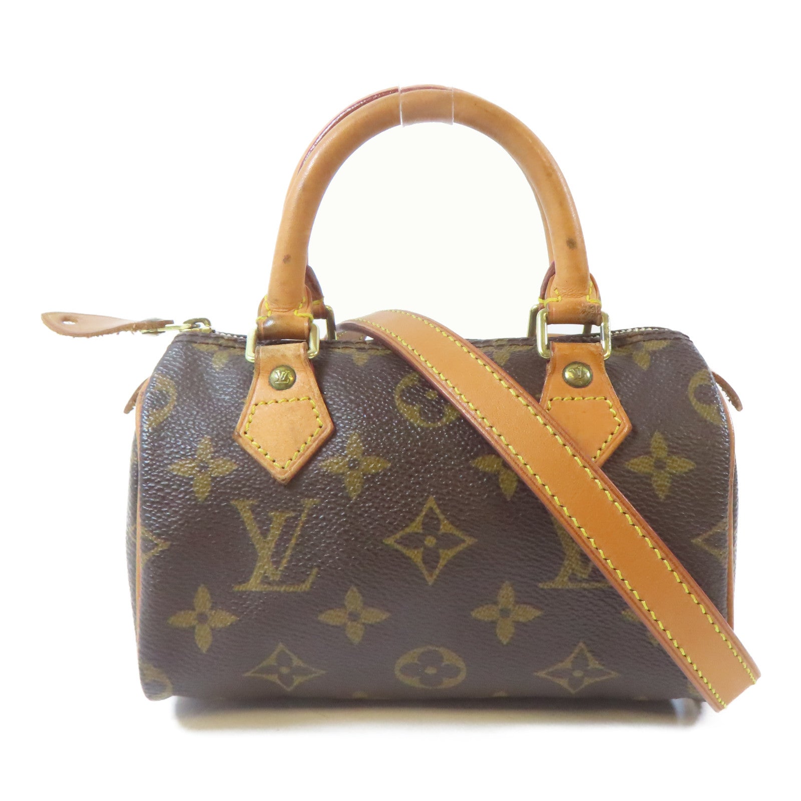 LOUIS VUITTON Monogram Mini Speedy金扣手挽肩背兩用袋啡色