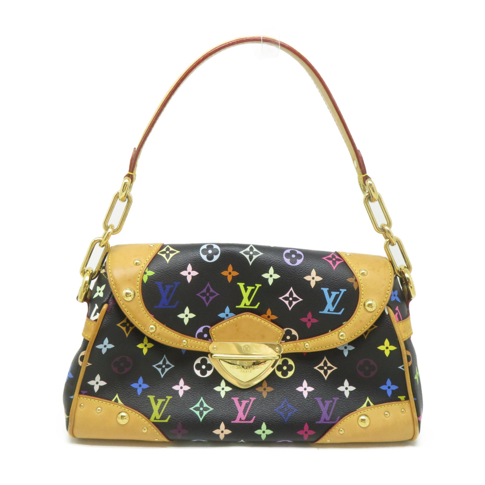 LOUIS VUITTON Monogram Multicolore Beverly金扣肩背袋黑色/彩色