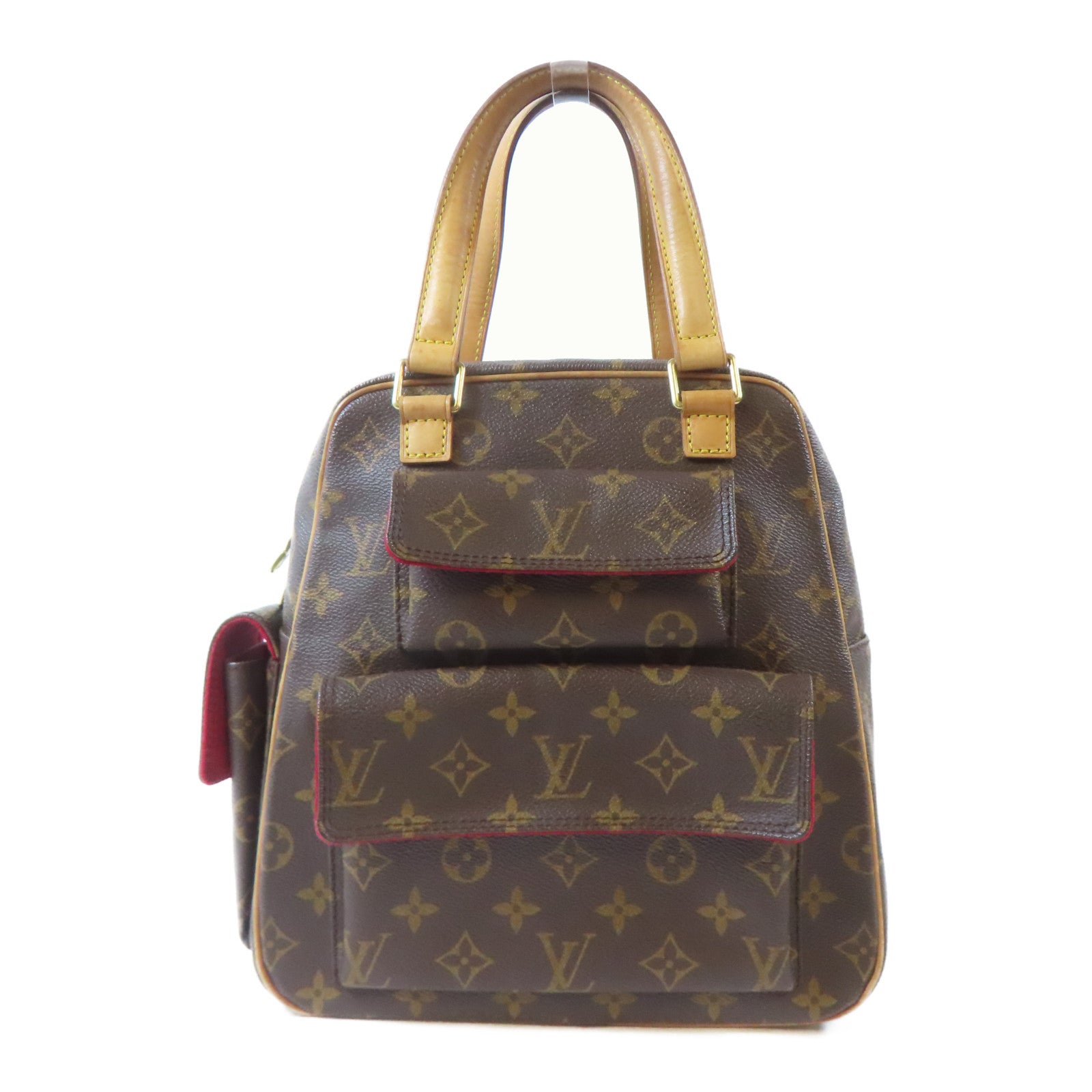 LOUIS VUITTON Monogram Excentri-cite金扣手挽袋啡色/紅色