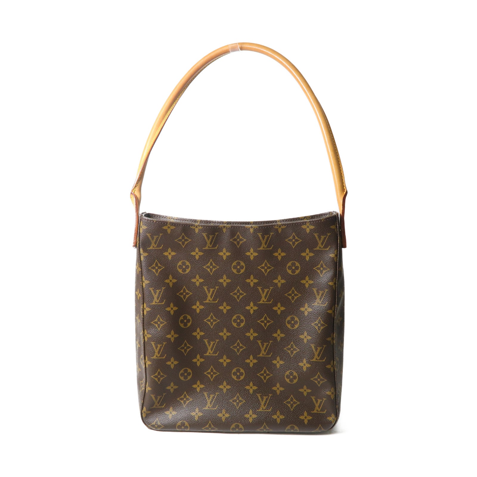 LOUIS VUITTON Monogram Looping GM金扣肩背袋啡色