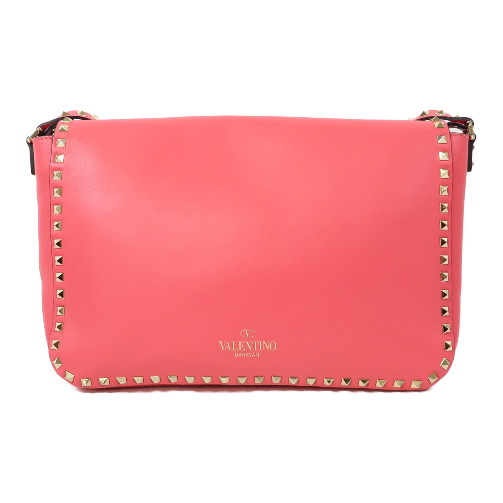 Valentino 牛皮皮革Shoulder Bag金扣肩背袋粉紅色– Brand Off Hong Kong Online Store