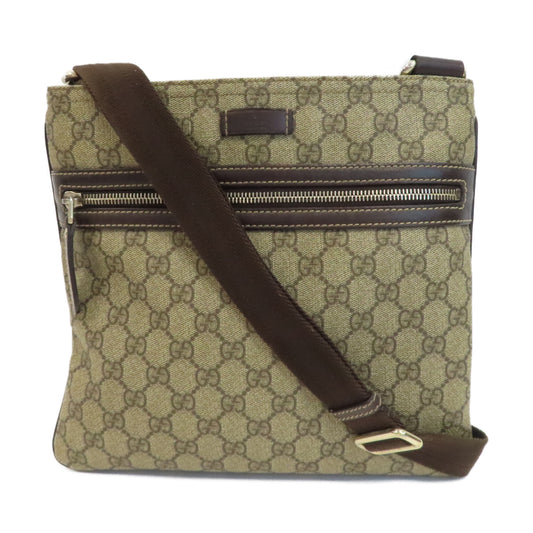 GUCCI 塗層帆布Shoulder Bag金扣肩背袋啡色