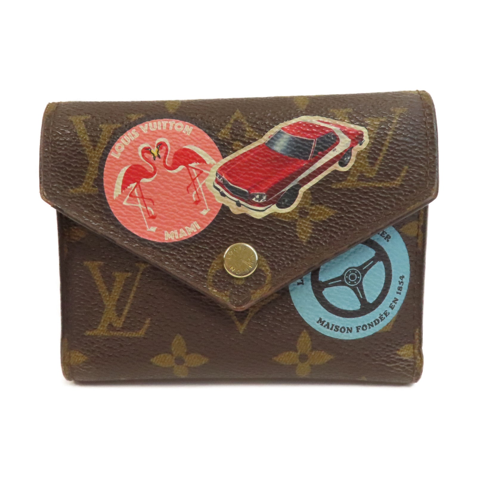 LOUIS VUITTON Monogram Wallet金扣錢包啡色/彩色