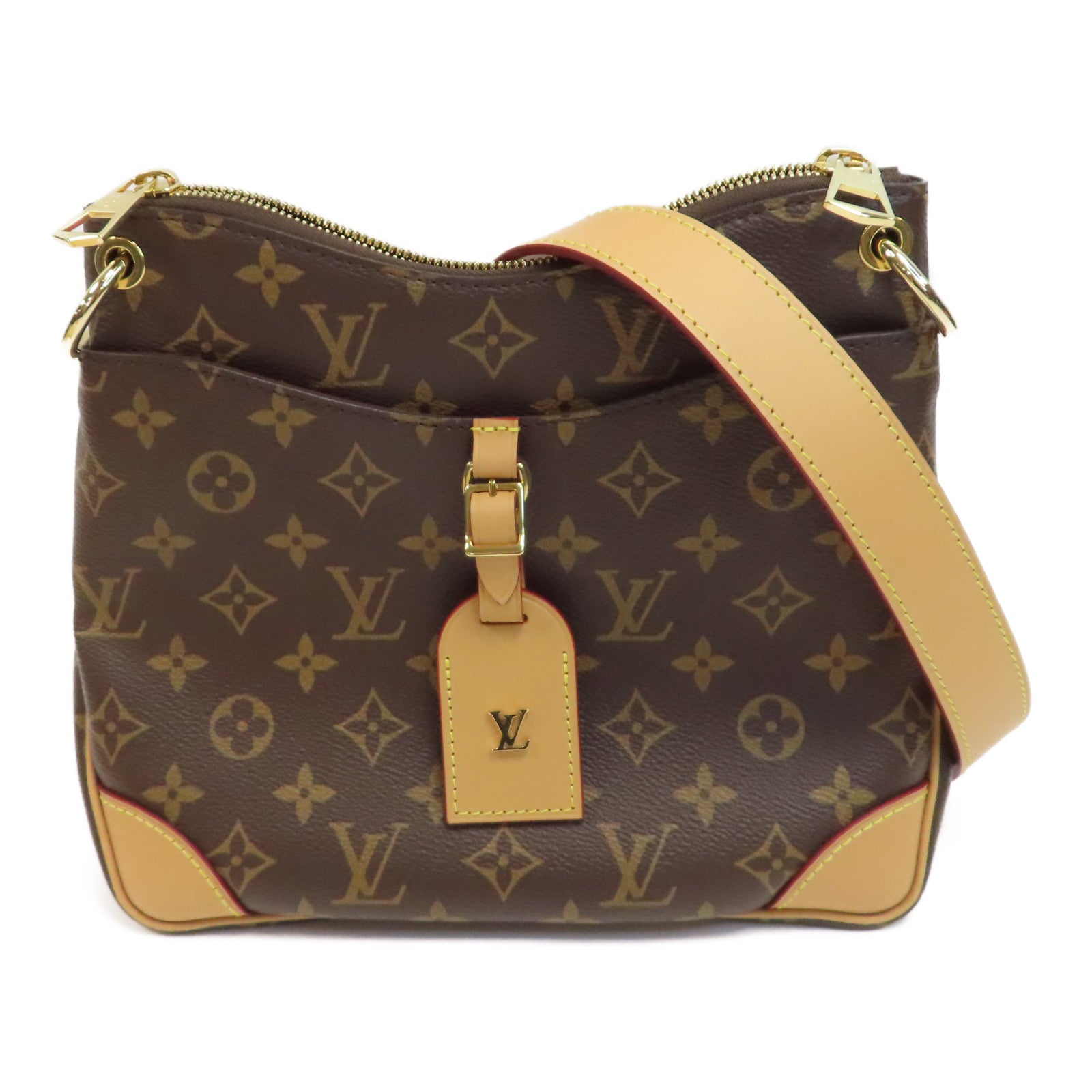 LOUIS VUITTON Monogram Odeon PM金扣肩背袋啡色