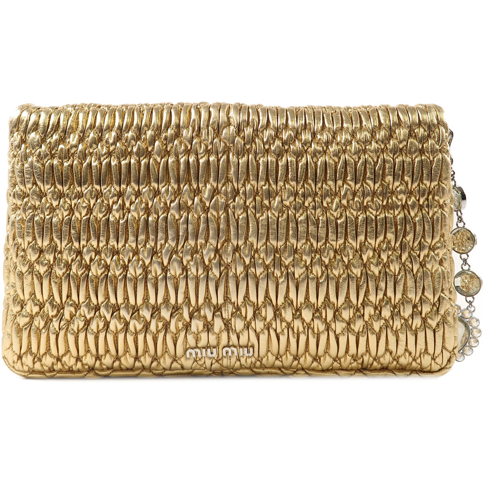 Miu miu gold clutch on sale