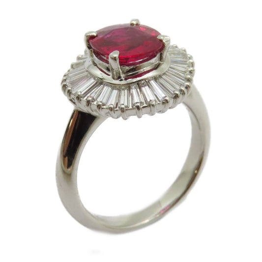 JEWELRY 【激減優惠】PT900鉑金Ruby Diamond Ring 1.47ct紅寶石/0.73ct鑽石戒指紅色US#5.5