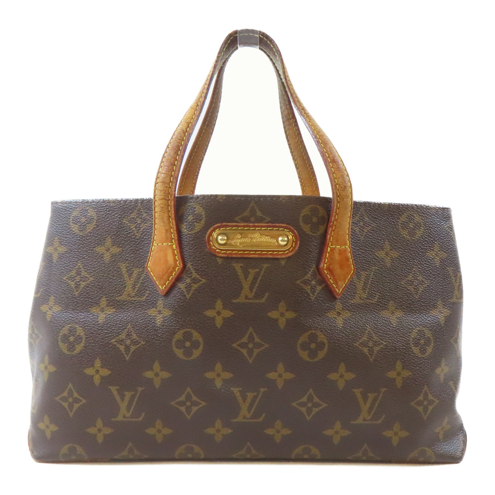 LOUIS VUITTON Monogram Wilshire PM金扣手挽袋啡色